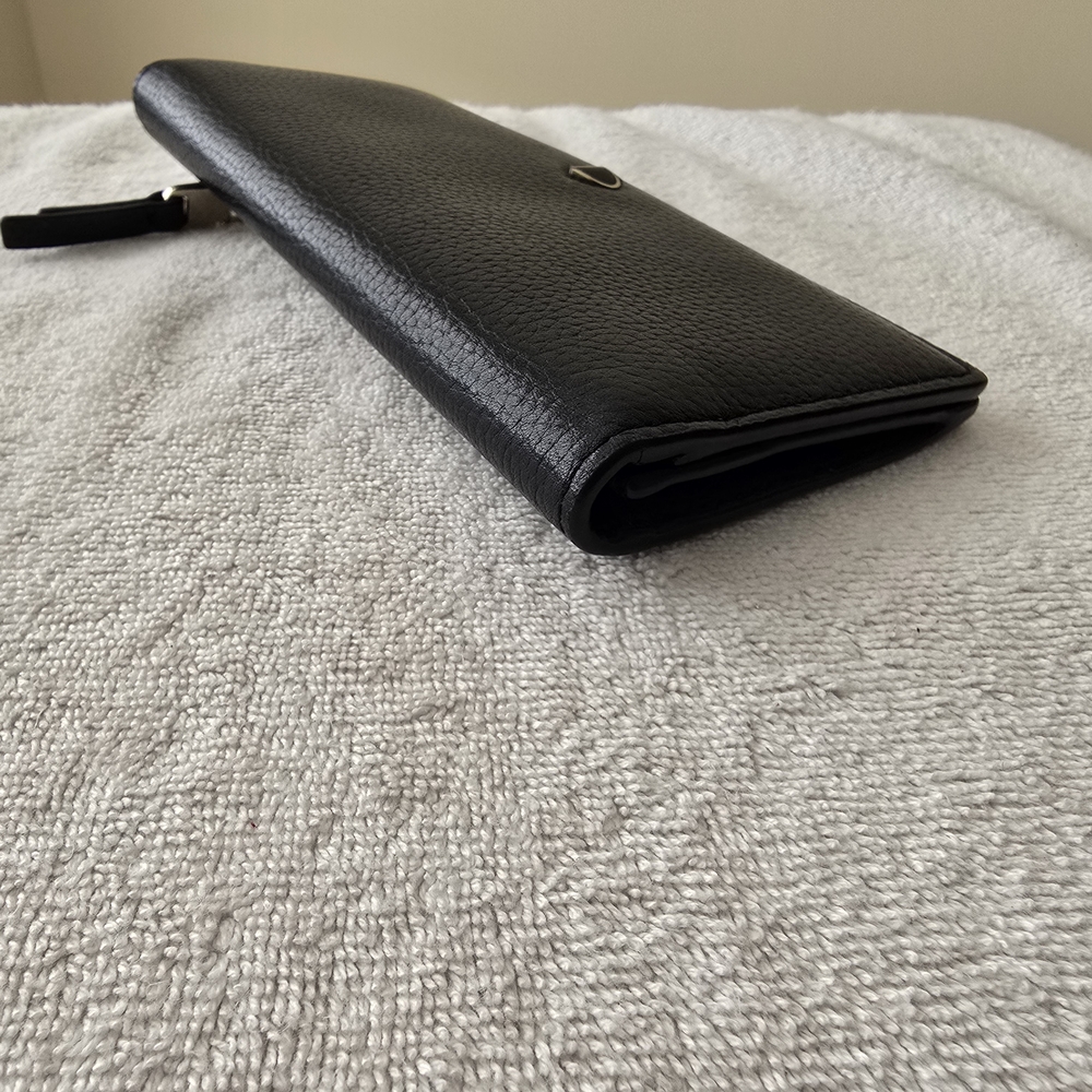 kate spade Black Pebbled Leather Long Wallet with Gold Heart Accent - Picture 3 of 6